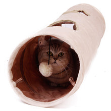Pet Tunnel with Ball Cat Play Tunnel Funny Cat Long Tunnel Kitten Play Toy Collapsible Bulk Animals Tunnel 2 Holes Easy Pack