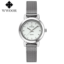 WWOOR Women's Watch Ultra Thin Stainless Steel Quartz Watch Lady Casual Hours Bracelet Watches Women Lover's Female Clock Gift