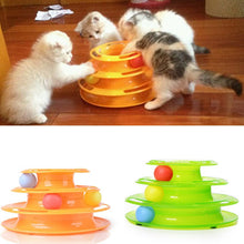 Three Levels Tower Tracks Disc Cat Pet Toy Intelligence Amusement Rides Shelf