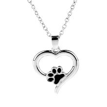 Pet Memorial Jewelry Always in my Heart Dog Cat Foot Pet Paw Print Heart Pet Lover Pendant Necklace  Animal Keepsake Charms