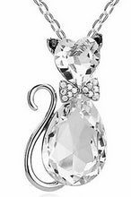 Fashion cat pendant crystal necklaces charms flash drilling necklaces jewelry for women  LM-N056