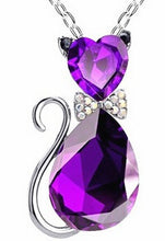Fashion cat pendant crystal necklaces charms flash drilling necklaces jewelry for women  LM-N056