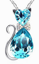 Fashion cat pendant crystal necklaces charms flash drilling necklaces jewelry for women  LM-N056