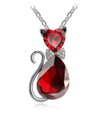Fashion cat pendant crystal necklaces charms flash drilling necklaces jewelry for women  LM-N056