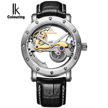 IK colouring Hollow Skeleton Automatic Mechanical Watches Mens Top Brand Luxury Business Full Steel Winner Wristwatch Clock Hour