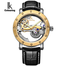 IK colouring Hollow Skeleton Automatic Mechanical Watches Mens Top Brand Luxury Business Full Steel Winner Wristwatch Clock Hour