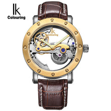 IK colouring Hollow Skeleton Automatic Mechanical Watches Mens Top Brand Luxury Business Full Steel Winner Wristwatch Clock Hour
