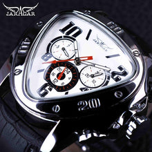Jaragar Sport Racing Design Geometric Triangle Design Genuine Leather Strap Mens Watches Top Brand Luxury Automatic Wrist Watch