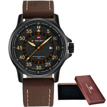 NAVIFORCE Brand Fashion Casual Watches Men's 3ATM Waterproof Quartz Watch Men Date Clock Man Leather Army Military Wristwatch