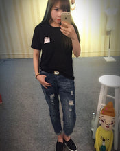 2017 Summer T-shirt Women Casual Lady Top Tees Cotton Tshirt Female Brand Clothing T Shirt Printed Pocket Cat Top Cute Tee S-4XL