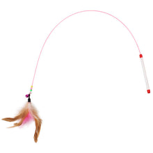 2pcs/lot Steel Wire Cat Teaser With Bell Funny Soft Feather Wand Toy For Cats