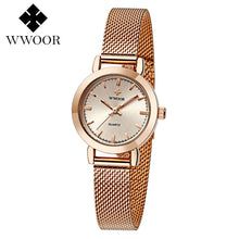 WWOOR Women's Watch Ultra Thin Stainless Steel Quartz Watch Lady Casual Hours Bracelet Watches Women Lover's Female Clock Gift