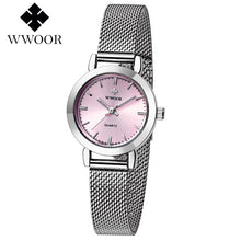 WWOOR Women's Watch Ultra Thin Stainless Steel Quartz Watch Lady Casual Hours Bracelet Watches Women Lover's Female Clock Gift