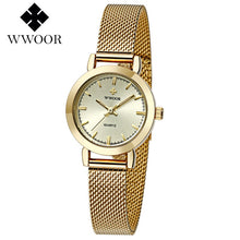 WWOOR Women's Watch Ultra Thin Stainless Steel Quartz Watch Lady Casual Hours Bracelet Watches Women Lover's Female Clock Gift