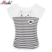 Woman Clothing 2017 Casual Women's Summer Tops Tee T-Shirt Fashion Cotton Short Sleeve Animal Cat Printed Loose Women's Tshirts
