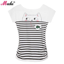Woman Clothing 2017 Casual Women's Summer Tops Tee T-Shirt Fashion Cotton Short Sleeve Animal Cat Printed Loose Women's Tshirts