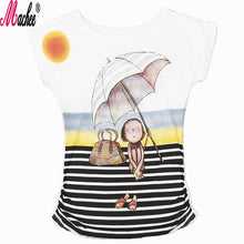 Woman Clothing 2017 Casual Women's Summer Tops Tee T-Shirt Fashion Cotton Short Sleeve Animal Cat Printed Loose Women's Tshirts