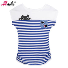 Woman Clothing 2017 Casual Women's Summer Tops Tee T-Shirt Fashion Cotton Short Sleeve Animal Cat Printed Loose Women's Tshirts