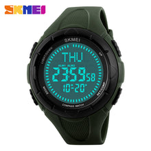 SKMEI Men Sports Watches World Time Compass Countdown Wristwatches 50M Waterproof 3 Alarm Digital Watch Relogio Masculino 1232