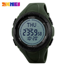 SKMEI Men Sports Watches World Time Compass Countdown Wristwatches 50M Waterproof 3 Alarm Digital Watch Relogio Masculino 1232