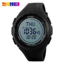 SKMEI Men Sports Watches World Time Compass Countdown Wristwatches 50M Waterproof 3 Alarm Digital Watch Relogio Masculino 1232