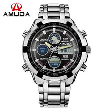 2017 Fashion Watches Men Luxury Brand AMUDA Gold Golden Watches Men Sports Quartz-watch Dual Time Relogio Masculino Esportivo