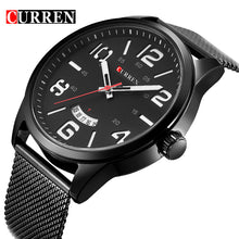 Curren Fashion Japan Men Quartz Watch Men's luxury casual style quartz-watch Stainless steel Mesh Band Date Business Relojes New