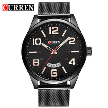Curren Fashion Japan Men Quartz Watch Men's luxury casual style quartz-watch Stainless steel Mesh Band Date Business Relojes New