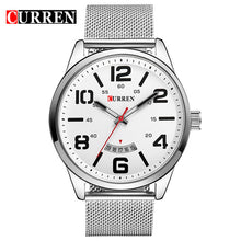 Curren Fashion Japan Men Quartz Watch Men's luxury casual style quartz-watch Stainless steel Mesh Band Date Business Relojes New