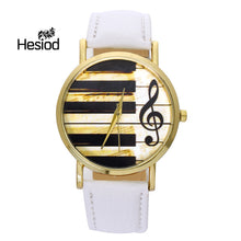 2017 Watch Women Vintage PU Leather Casual Dress Gold Piano Music Watches Reloje Mujer Montre Femme