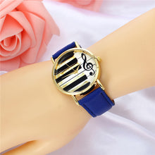 2017 Watch Women Vintage PU Leather Casual Dress Gold Piano Music Watches Reloje Mujer Montre Femme