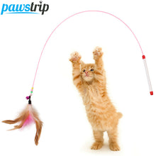 2pcs/lot Steel Wire Cat Teaser With Bell Funny Soft Feather Wand Toy For Cats