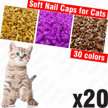 20pcs - Soft Nail Caps for Cats + 1x Adhesive Glue + 1x Applicator /* XS, S, M, L, cover, cat, paw, claw, ztp */