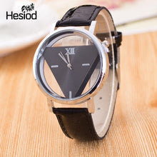 New Design Fashion Ladies Watches Elegant Hollow Triangle Watch Fashion Women Thin Leather Strap Quartz Watch