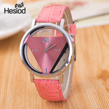 New Design Fashion Ladies Watches Elegant Hollow Triangle Watch Fashion Women Thin Leather Strap Quartz Watch