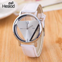 New Design Fashion Ladies Watches Elegant Hollow Triangle Watch Fashion Women Thin Leather Strap Quartz Watch