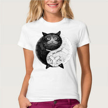 Hopuptee brand+I'm happy unicorn cat print T Shirt women's short sleeve cute tops tees