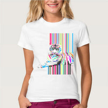 Hopuptee brand+I'm happy unicorn cat print T Shirt women's short sleeve cute tops tees