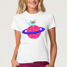 Hopuptee brand+I'm happy unicorn cat print T Shirt women's short sleeve cute tops tees