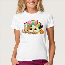 Hopuptee brand+I'm happy unicorn cat print T Shirt women's short sleeve cute tops tees