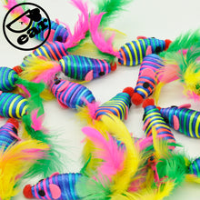 10 Pcs False Mouse Pet Cat Toys Mini Playing Toys with Colorful Feather Pet Cat Feather Mouse Toys
