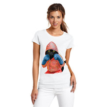 Super cute Cat attack cartoon T-shirt women's short sleeve Strange harajuku design casual white tops summer hipster cool tees