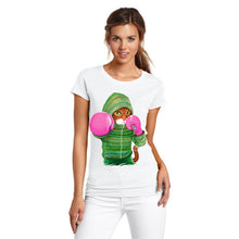 Super cute Cat attack cartoon T-shirt women's short sleeve Strange harajuku design casual white tops summer hipster cool tees