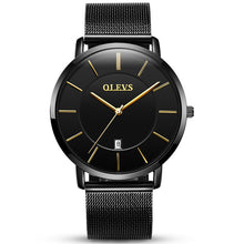 OLEVS Ultrathin Design Waterproof Watch For Men Calendar Steel Mesh Strap Wristwatch Dial Quartz Business Men Watches Gift 5868+