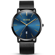 OLEVS Ultrathin Design Waterproof Watch For Men Calendar Steel Mesh Strap Wristwatch Dial Quartz Business Men Watches Gift 5868+
