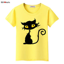 BGtomato Hot sale summer naughty black cat 3D T-shirt women lovely cartoon shirts Good quality original brand tees casual tops