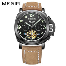 MEGIR Original Men Watch Top Brand Luxury Automatic Mechanical Watch Leather Military Watches Clock Men Relojes Masculino