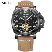 MEGIR Original Men Watch Top Brand Luxury Automatic Mechanical Watch Leather Military Watches Clock Men Relojes Masculino