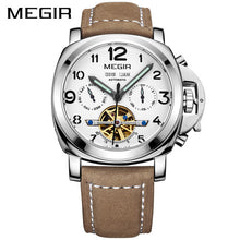 MEGIR Original Men Watch Top Brand Luxury Automatic Mechanical Watch Leather Military Watches Clock Men Relojes Masculino