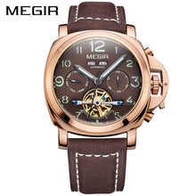 MEGIR Original Men Watch Top Brand Luxury Automatic Mechanical Watch Leather Military Watches Clock Men Relojes Masculino